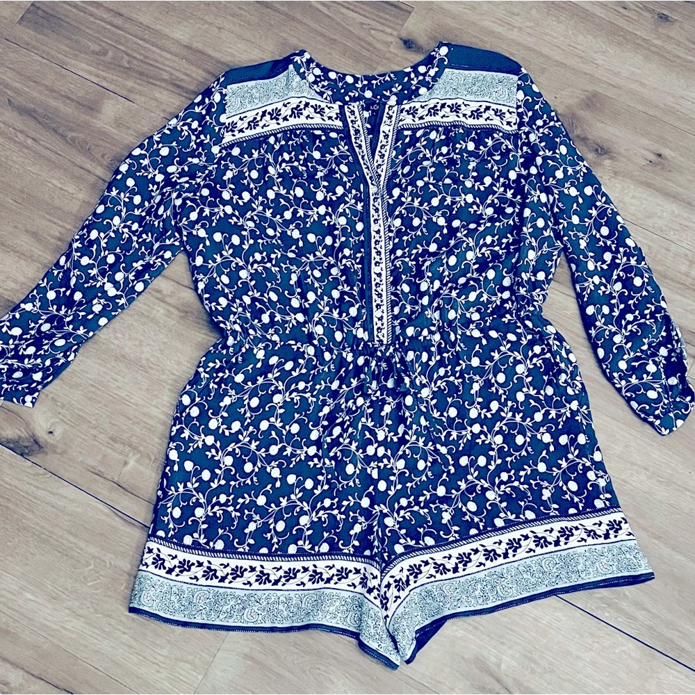 Loft Blue Floral Printed Romper